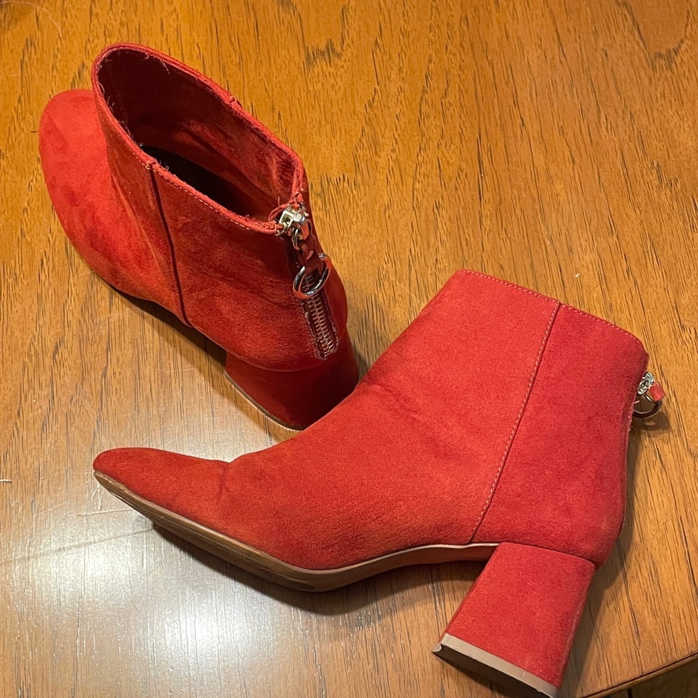 Pull&Bear Red Ankle Boots